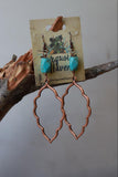 22044 E2-92 Turquoise and Antique Copper  Earring
