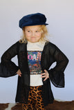 45922 Toddler Black Short Ruffle Sleeve Kimono(4@$6)